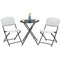 Costway 3PCS Patio Rattan Bistro Set Folding Table Chairs Garden Deck